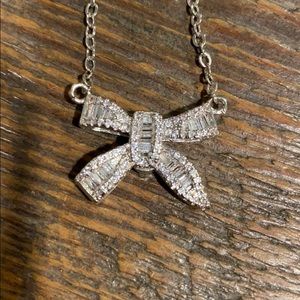 Rhinestone Bow Necklace